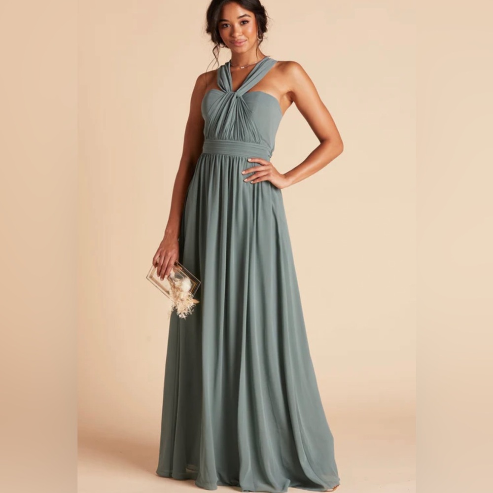 Birdy Grey GRACE CONVERTIBLE DRESS 
CHIFFON SEA GLASS LARGE NEW NWT BRIDESMAID - Picture 3 of 6